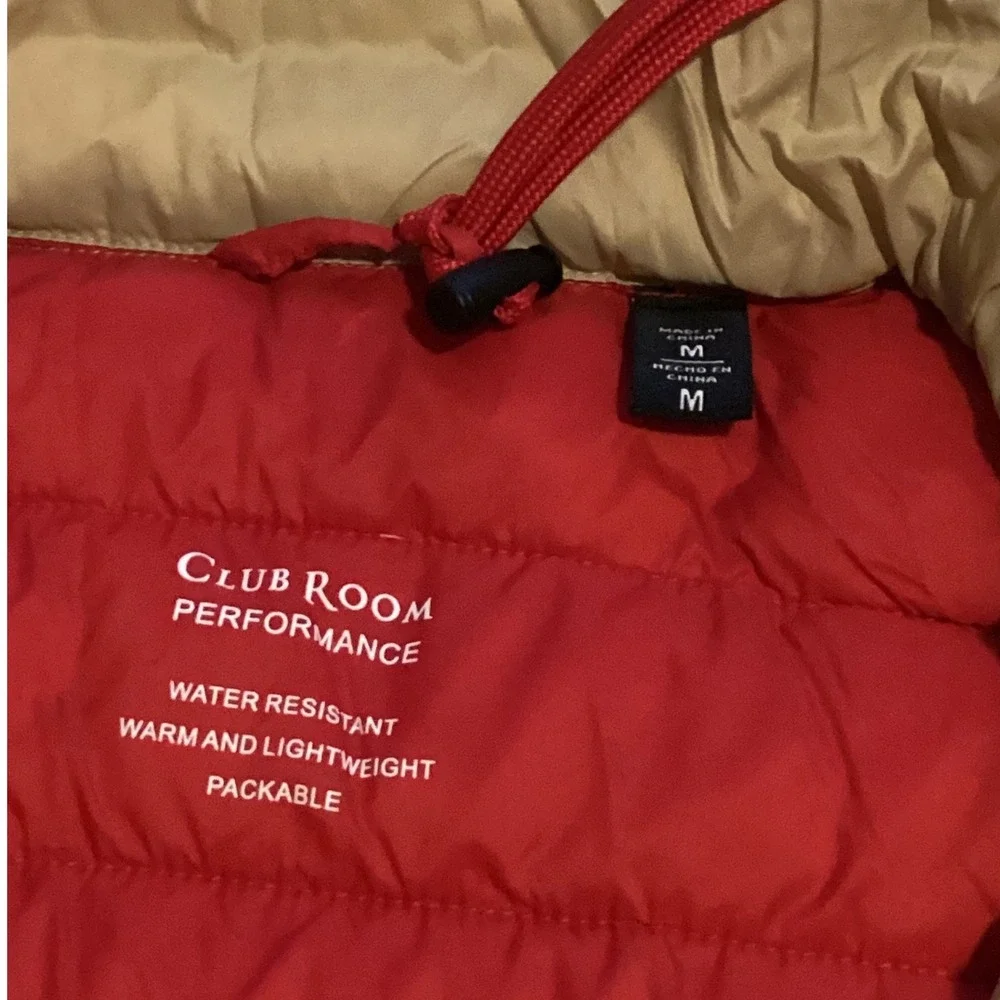Club Room Performance Mens Puffer Jacket Lightweight‎ Packable Water Resistant